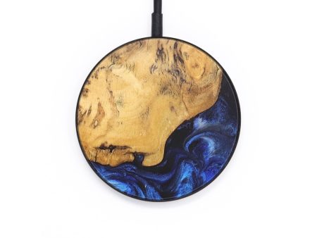 Circle Wood+Resin Wireless Charger - Bernadette (Blue, 690833) Online Hot Sale