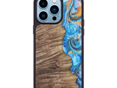 iPhone 14 Pro Max ResinArt Phone Case - Landyn (Teal & Gold, 691196) For Cheap