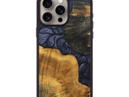 iPhone 15 Pro Max Wood+Resin Phone Case - Marla (Pure Black, 690895) Online now