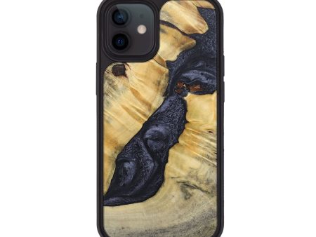 iPhone 12 Wood+Resin Phone Case - Addison (Pure Black, 689310) Cheap