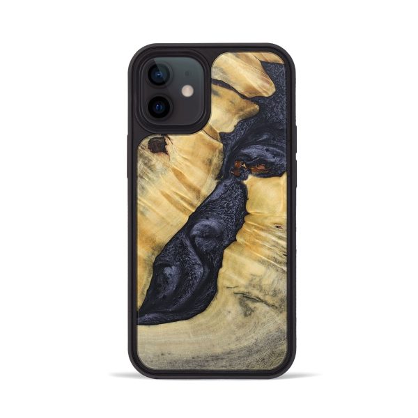 iPhone 12 Wood+Resin Phone Case - Addison (Pure Black, 689310) Cheap