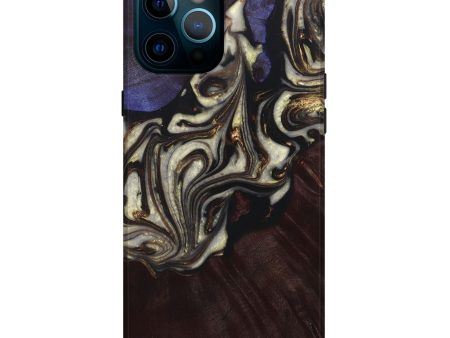 iPhone 12 Pro Max Wood+Resin Live Edge Phone Case - Alisa (Black & White, 689779) Discount