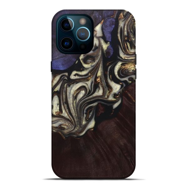 iPhone 12 Pro Max Wood+Resin Live Edge Phone Case - Alisa (Black & White, 689779) Discount