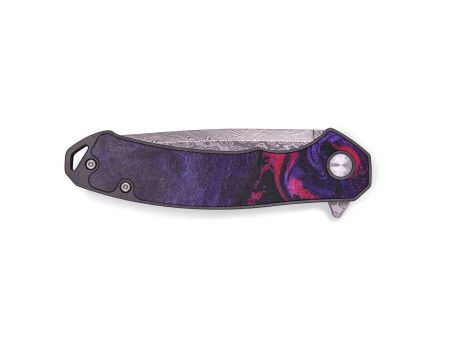 EDC Wood+Resin Pocket Knife - Alessandra (Purple, 688654) Sale