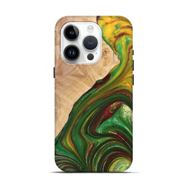 iPhone 15 Pro Wood+Resin Live Edge Phone Case - Valerie (Reggae, 689496) Fashion