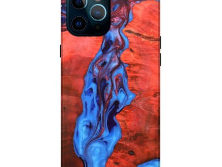 iPhone 12 Pro Max Wood+Resin Live Edge Phone Case - Kenya (Fire & Ice, 693344) For Cheap