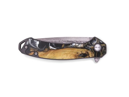 EDC Wood+Resin Pocket Knife - Gael (Black & White, 690774) For Discount