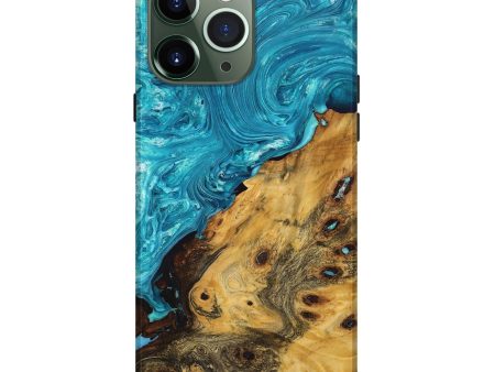 iPhone 13 Pro Max Wood+Resin Live Edge Phone Case - Ethel (Green, 689013) Sale