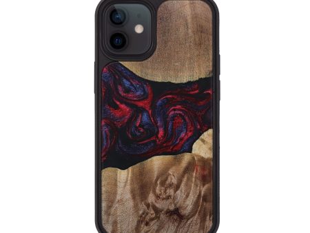 iPhone 12 Wood+Resin Phone Case - Maggie (Red, 690675) Cheap