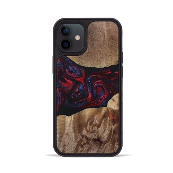 iPhone 12 Wood+Resin Phone Case - Maggie (Red, 690675) Cheap