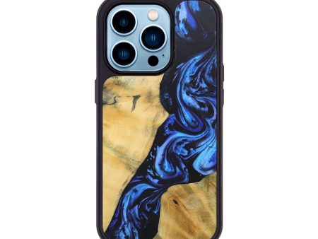 iPhone 14 Pro Wood+Resin Phone Case - Juan (Blue, 688513) Online Hot Sale