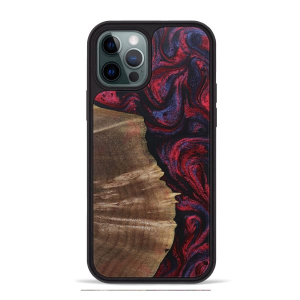 iPhone 12 Pro Max Wood+Resin Phone Case - Alivia (Red, 690681) Online Hot Sale