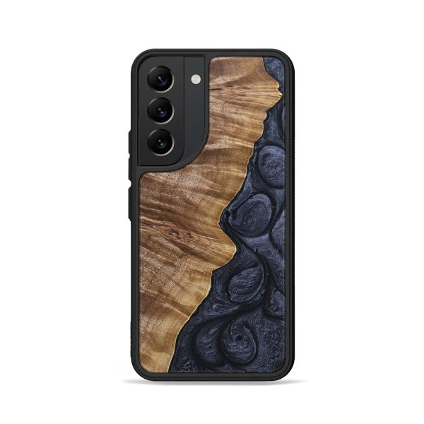 Galaxy S22 Wood+Resin Phone Case - Kingston (Pure Black, 690906) Cheap