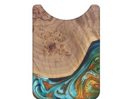 Live Edge Wood+Resin Wallet - Zachariah (Teal & Gold, 690210) Sale