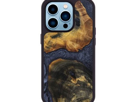 iPhone 14 Pro Wood+Resin Phone Case - Grace (Pure Black, 690894) Discount