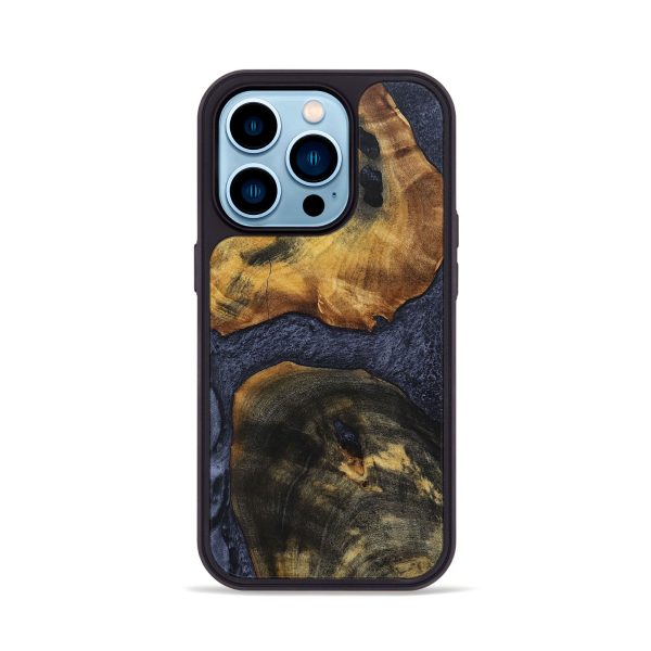 iPhone 14 Pro Wood+Resin Phone Case - Grace (Pure Black, 690894) Discount