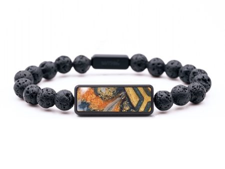 Lava Bead Wood+Resin Bracelet - Sharon (Pattern, 690010) For Cheap