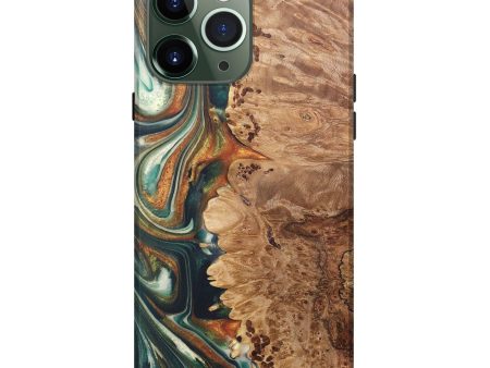 iPhone 13 Pro Max Wood+Resin Live Edge Phone Case - Cruz (Green, 690310) Discount