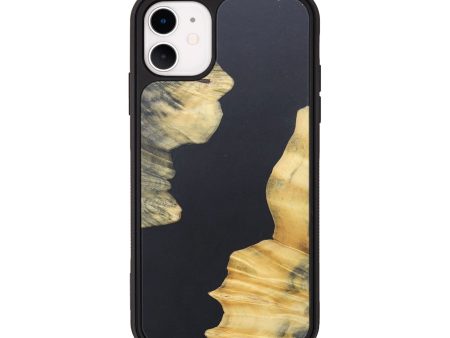 iPhone 11 Wood+Resin Phone Case - Adelaide (Pure Black, 690568) Online Hot Sale