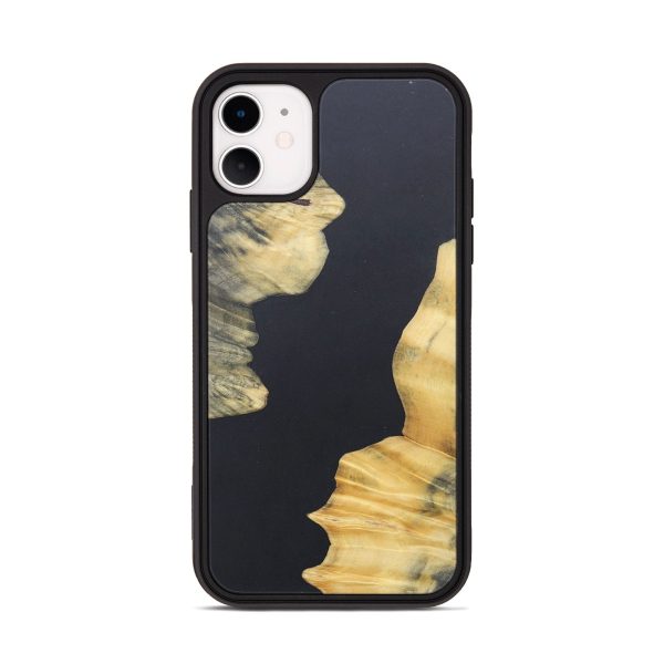 iPhone 11 Wood+Resin Phone Case - Adelaide (Pure Black, 690568) Online Hot Sale