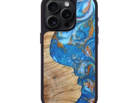 iPhone 15 Pro ResinArt Phone Case - Milo (Teal & Gold, 691203) Sale