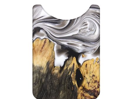 Live Edge Wood+Resin Wallet - Addison (Black & White, 688601) Supply