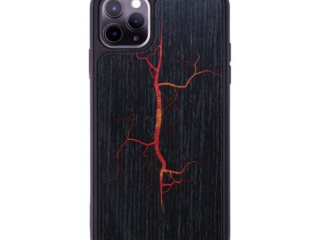 iPhone 11 Pro Max Wood+Resin Phone Case - Maeve (Fire & Ice, 693050) For Sale