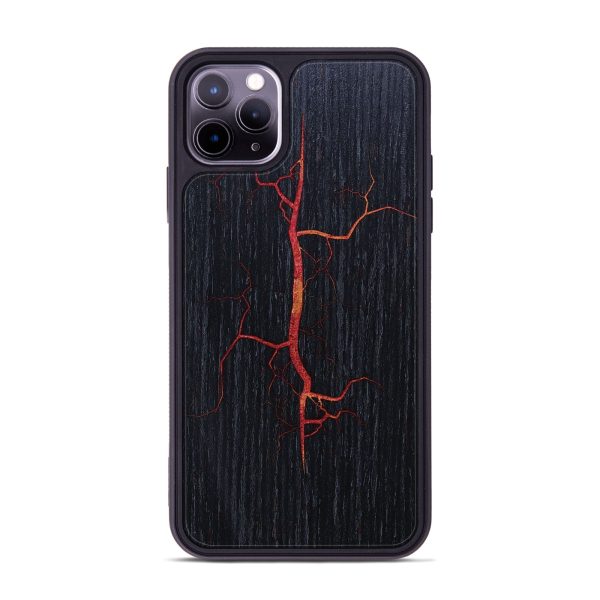 iPhone 11 Pro Max Wood+Resin Phone Case - Maeve (Fire & Ice, 693050) For Sale