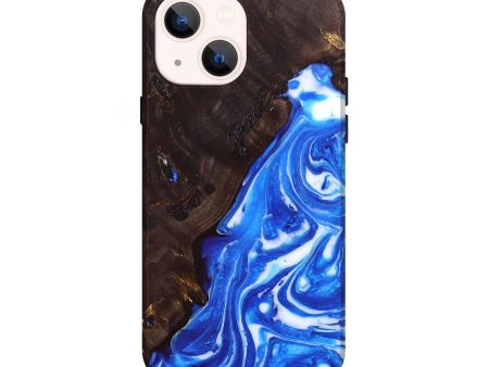 iPhone 14 Wood+Resin Live Edge Phone Case - Jakob (Blue, 689782) Fashion