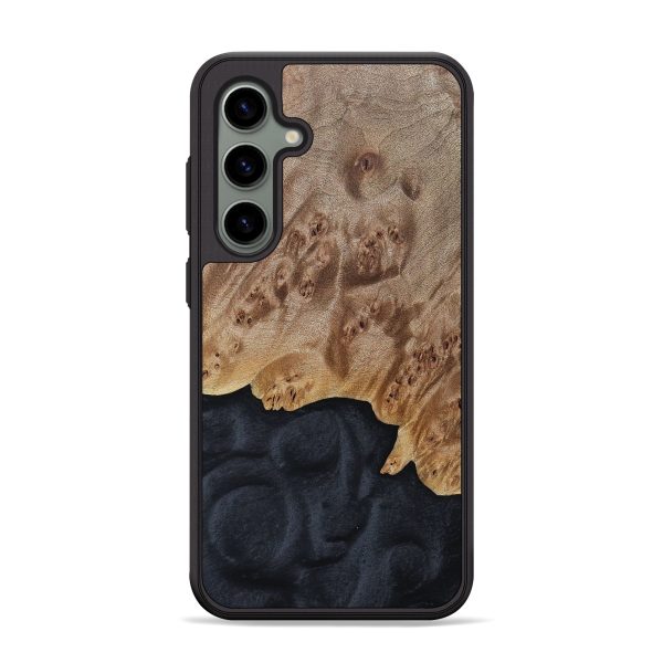 Galaxy S24 Plus Wood+Resin Phone Case - Ezra (Pure Black, 690890) Sale