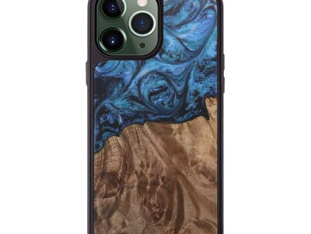 iPhone 13 Pro Max Wood+Resin Phone Case - Amy (Blue, 689703) Online Sale