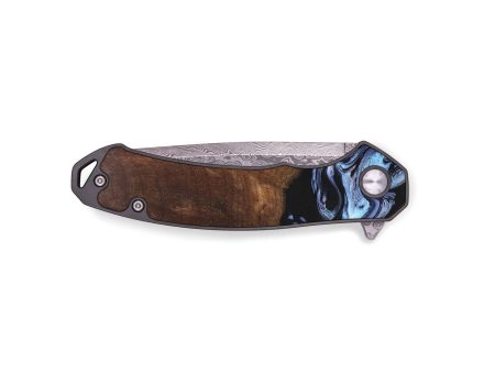 EDC Wood+Resin Pocket Knife - Alaya (Blue, 689921) Fashion