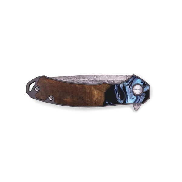 EDC Wood+Resin Pocket Knife - Alaya (Blue, 689921) Fashion