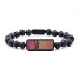 Lava Bead Wood+Resin Bracelet - Nataly (Red, 690239) on Sale