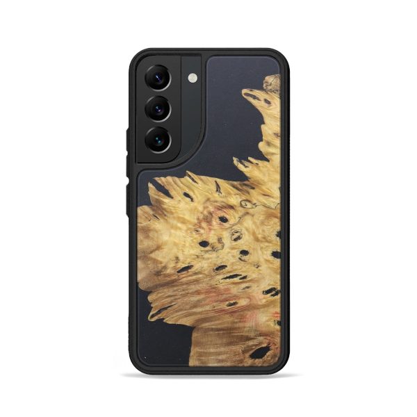 Galaxy S22 Wood+Resin Phone Case - Brooks (Pure Black, 690555) on Sale