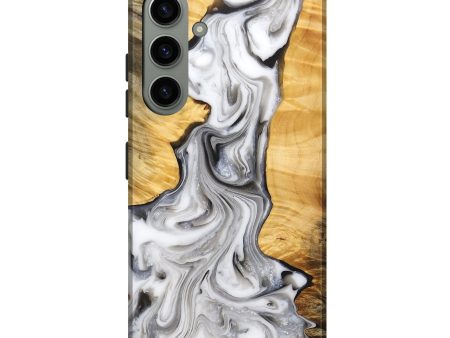 Galaxy S24 Plus Wood+Resin Live Edge Phone Case - Pauline (Black & White, 690509) Cheap