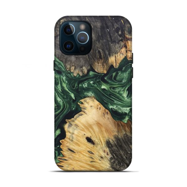 iPhone 12 Pro Wood+Resin Live Edge Phone Case - Mathew (Green, 688623) Online Hot Sale