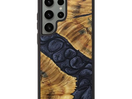 Galaxy S23 Ultra Wood+Resin Phone Case - Samara (Pure Black, 690898) Online Sale