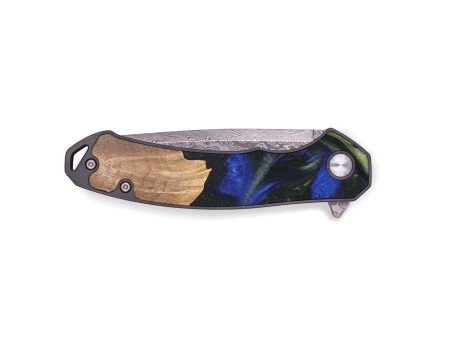 EDC Wood+Resin Pocket Knife - Finnegan (Blue, 690766) Online Sale