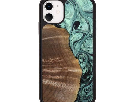 iPhone 11 Wood+Resin Phone Case - Howard (Green, 690648) Online Sale