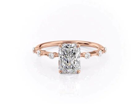 The Hidden Halo Penelope Set With A 1.5 Carat Radiant Moissanite Hot on Sale