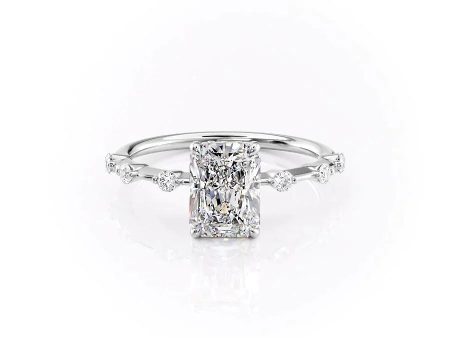 The Hidden Halo Penelope Set With A 2.5 Carat Radiant Moissanite Hot on Sale