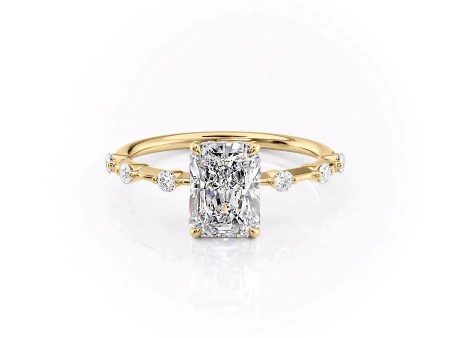 The Hidden Halo Penelope Set With A 3 Carat Radiant Moissanite For Discount