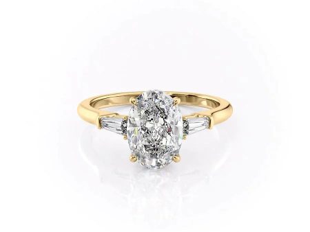 The Liv Set With A 1.5 Carat Oval Moissanite on Sale