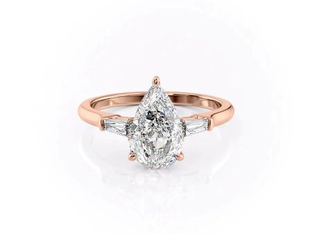 The Liv Set With A 4.5 Carat Pear Moissanite Online Sale