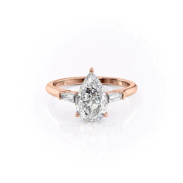 The Liv Set With A 4.5 Carat Pear Moissanite Online Sale