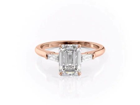 The Liv Set With A 4 Carat Emerald Moissanite For Cheap