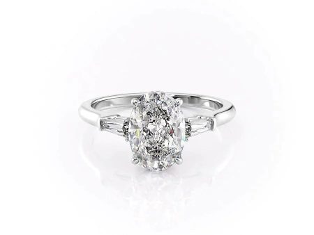 The Liv Set With A 4.5 Carat Oval Moissanite on Sale